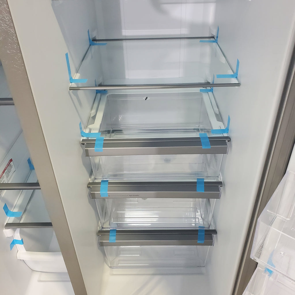 Pictures of 33 in. Wide Fingerprint-Resistant Stainless Steel Whirlpool 21.4 cu. ft. Side by Side Refrigerator with In Door Ice and Water Dispenser - Scratch & Dent - Moderate - Neu Appliance Outlet - Discount Appliance Outlet in Austin, Tx