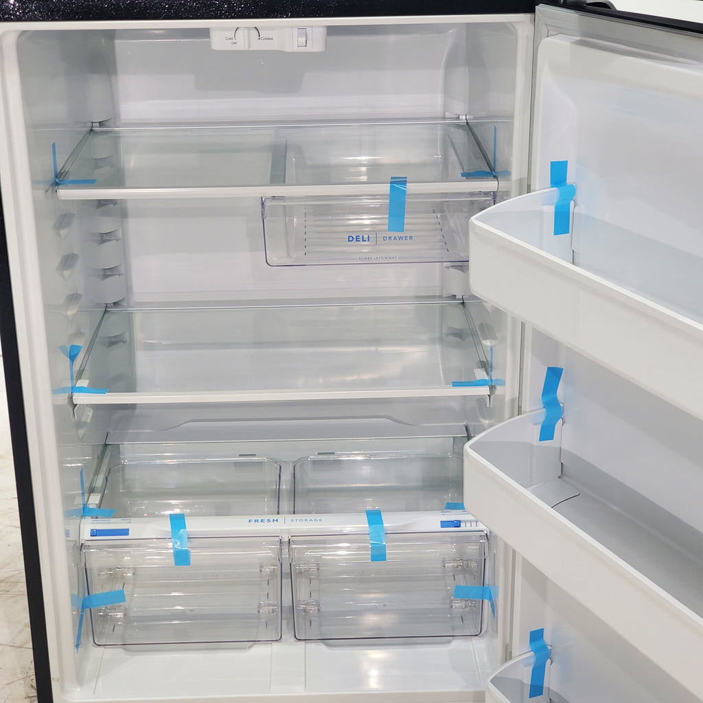 Pictures of Black Frigidaire 18.3 cu. ft. Top Freezer Refrigerator with Even Temp Cooling System - Scratch & Dent - Minor - Neu Appliance Outlet - Discount Appliance Outlet in Austin, Tx