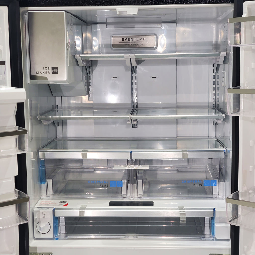 Pictures of Counter Depth Black Stainless Steel ENERGY STAR Frigidaire Gallery 22.6 cu. ft. 3 Door French Door Refrigerator with Exterior Ice and Water Dispenser - Scratch & Dent - Minor - Neu Appliance Outlet - Discount Appliance Outlet in Austin, Tx