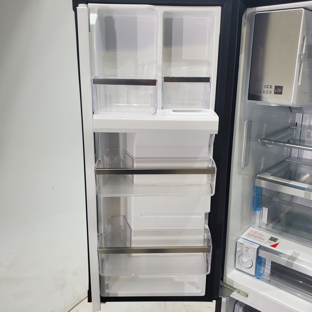 Pictures of Counter Depth Black Stainless Steel ENERGY STAR Frigidaire Gallery 22.6 cu. ft. 3 Door French Door Refrigerator with Exterior Ice and Water Dispenser - Scratch & Dent - Minor - Neu Appliance Outlet - Discount Appliance Outlet in Austin, Tx