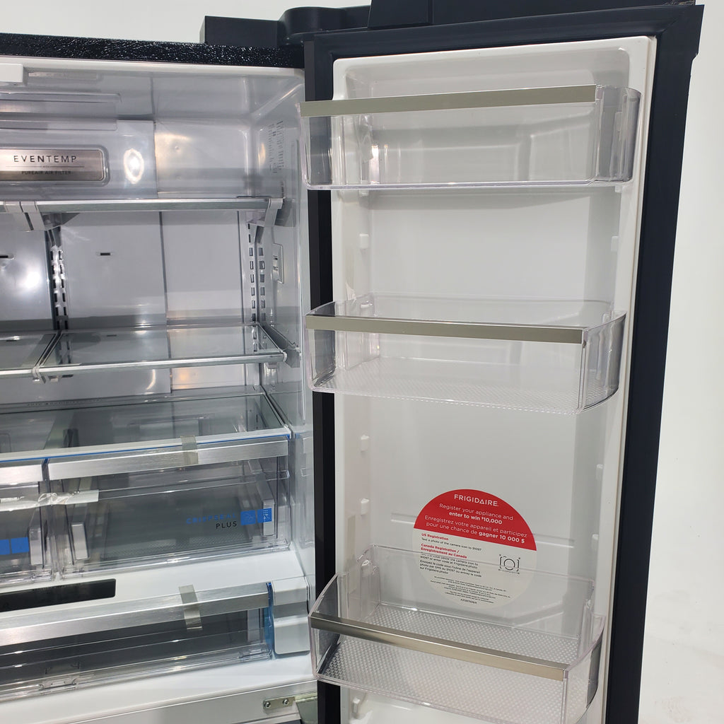 Pictures of Counter Depth Black Stainless Steel ENERGY STAR Frigidaire Gallery 22.6 cu. ft. 3 Door French Door Refrigerator with Exterior Ice and Water Dispenser - Scratch & Dent - Minor - Neu Appliance Outlet - Discount Appliance Outlet in Austin, Tx