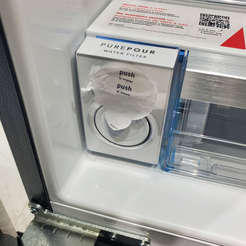 Pictures of Counter Depth Black Stainless Steel ENERGY STAR Frigidaire Gallery 22.6 cu. ft. 3 Door French Door Refrigerator with Exterior Ice and Water Dispenser - Scratch & Dent - Minor - Neu Appliance Outlet - Discount Appliance Outlet in Austin, Tx