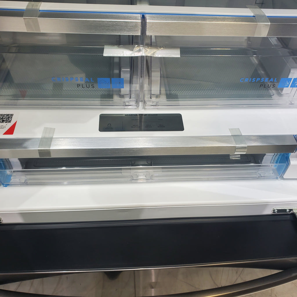 Pictures of Counter Depth Black Stainless Steel ENERGY STAR Frigidaire Gallery 22.6 cu. ft. 3 Door French Door Refrigerator with Exterior Ice and Water Dispenser - Scratch & Dent - Minor - Neu Appliance Outlet - Discount Appliance Outlet in Austin, Tx