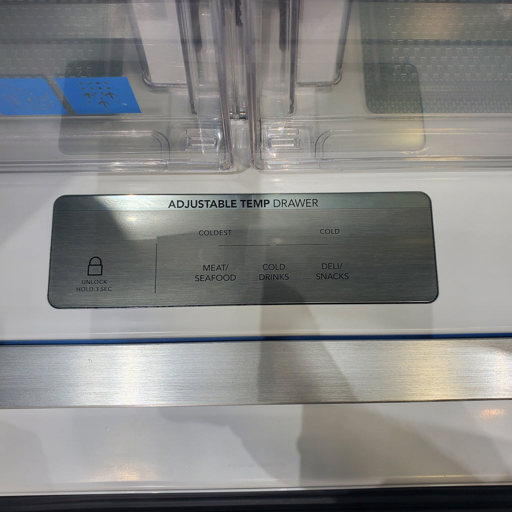 Pictures of Counter Depth Black Stainless Steel ENERGY STAR Frigidaire Gallery 22.6 cu. ft. 3 Door French Door Refrigerator with Exterior Ice and Water Dispenser - Scratch & Dent - Minor - Neu Appliance Outlet - Discount Appliance Outlet in Austin, Tx