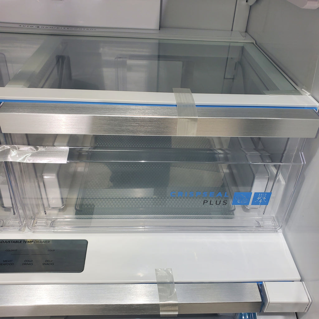 Pictures of Counter Depth Black Stainless Steel ENERGY STAR Frigidaire Gallery 22.6 cu. ft. 3 Door French Door Refrigerator with Exterior Ice and Water Dispenser - Scratch & Dent - Minor - Neu Appliance Outlet - Discount Appliance Outlet in Austin, Tx