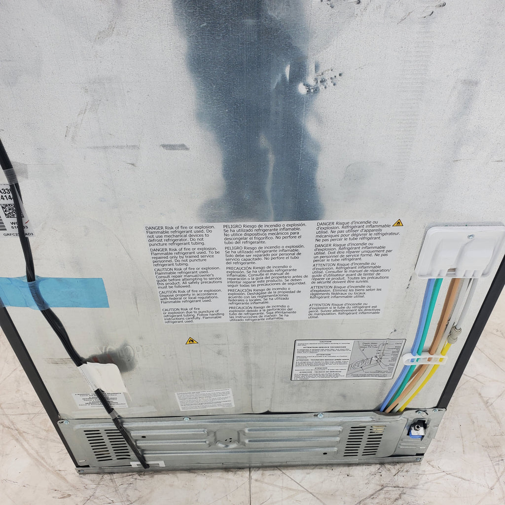 Pictures of Counter Depth Black Stainless Steel ENERGY STAR Frigidaire Gallery 22.6 cu. ft. 3 Door French Door Refrigerator with Exterior Ice and Water Dispenser - Scratch & Dent - Minor - Neu Appliance Outlet - Discount Appliance Outlet in Austin, Tx