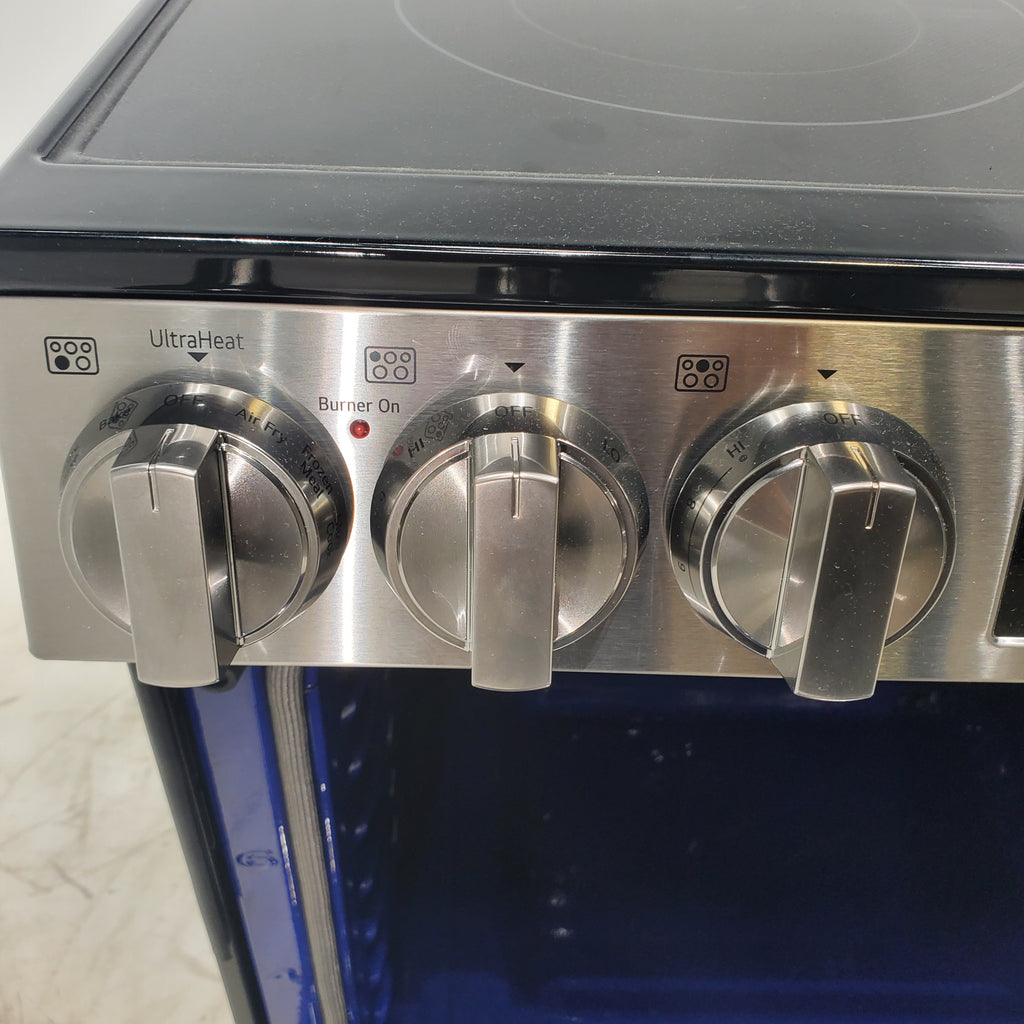 Pictures of PrintProof Stainless Steel LG 6.3 cu. ft. 5 Element Radiant Ceramic Glass Cooktop Slide-In Electric Range with Air Fry - Scratch & Dent - Minor - Neu Appliance Outlet - Discount Appliance Outlet in Austin, Tx