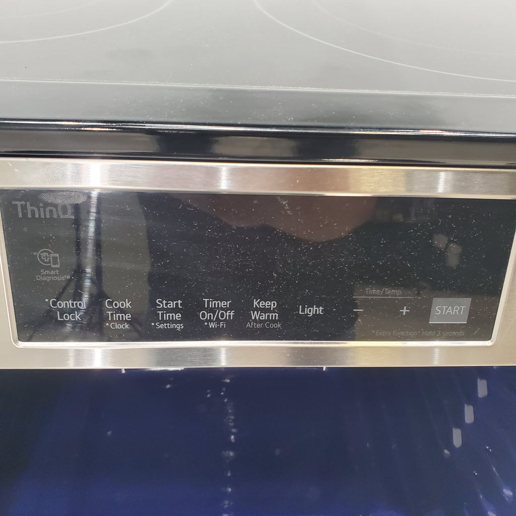 Pictures of PrintProof Stainless Steel LG 6.3 cu. ft. 5 Element Radiant Ceramic Glass Cooktop Slide-In Electric Range with Air Fry - Scratch & Dent - Minor - Neu Appliance Outlet - Discount Appliance Outlet in Austin, Tx