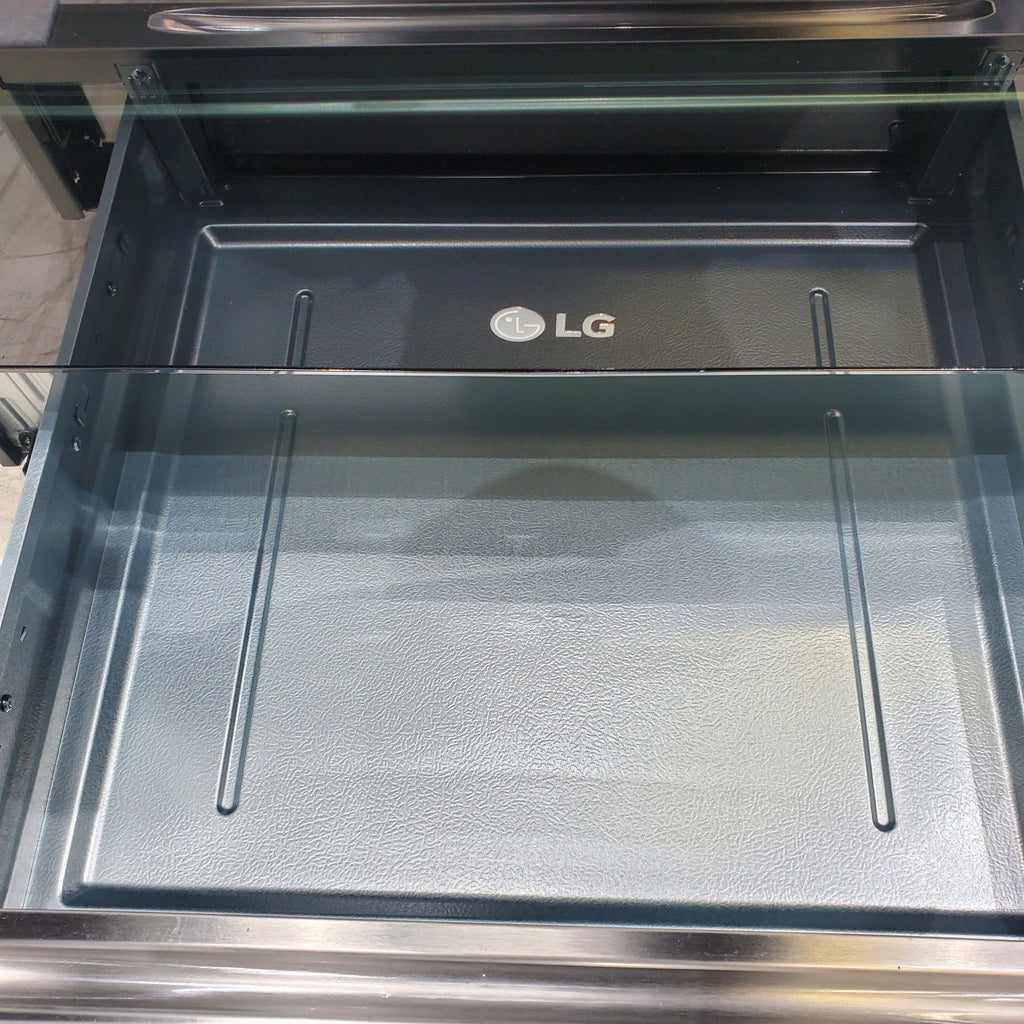 Pictures of PrintProof Stainless Steel LG 6.3 cu. ft. 5 Element Radiant Ceramic Glass Cooktop Slide-In Electric Range with Air Fry - Scratch & Dent - Minor - Neu Appliance Outlet - Discount Appliance Outlet in Austin, Tx