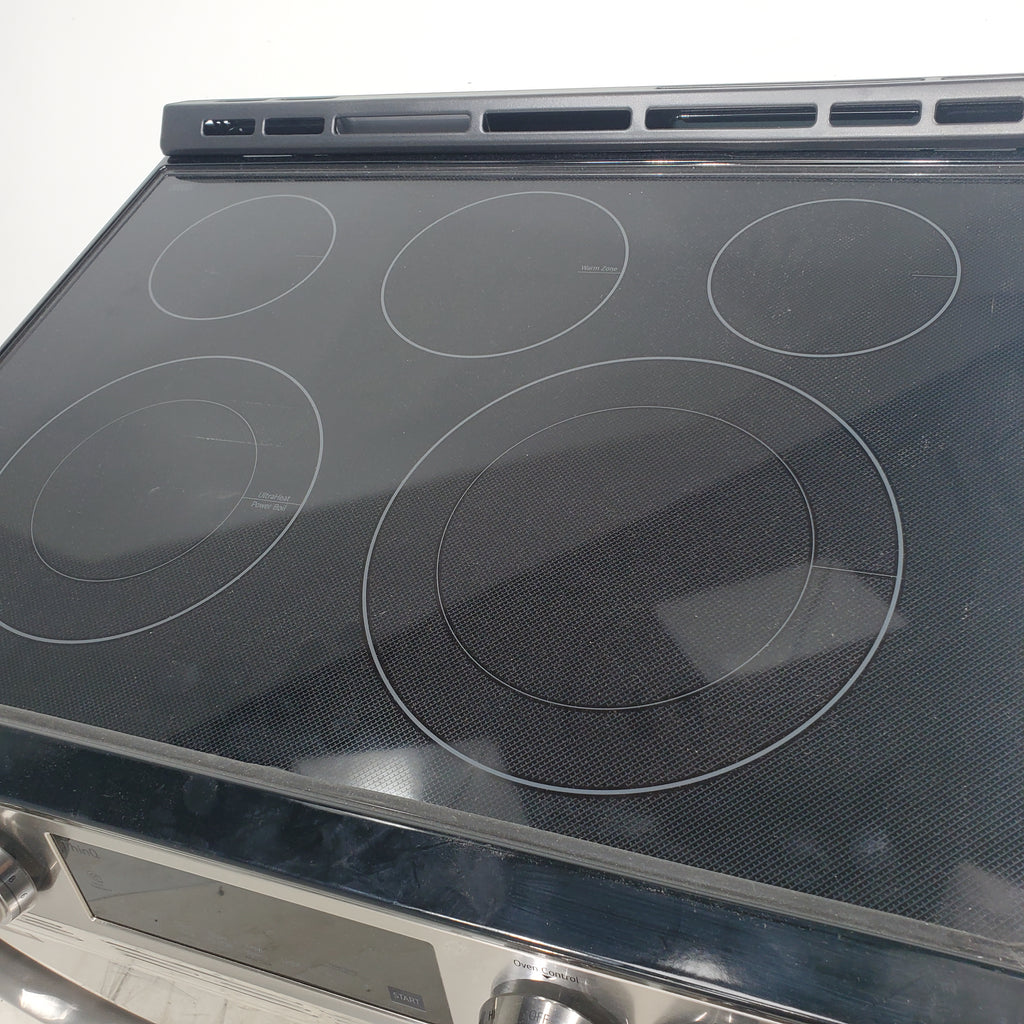 Pictures of PrintProof Stainless Steel LG 6.3 cu. ft. 5 Element Radiant Ceramic Glass Cooktop Slide-In Electric Range with Air Fry - Scratch & Dent - Minor - Neu Appliance Outlet - Discount Appliance Outlet in Austin, Tx