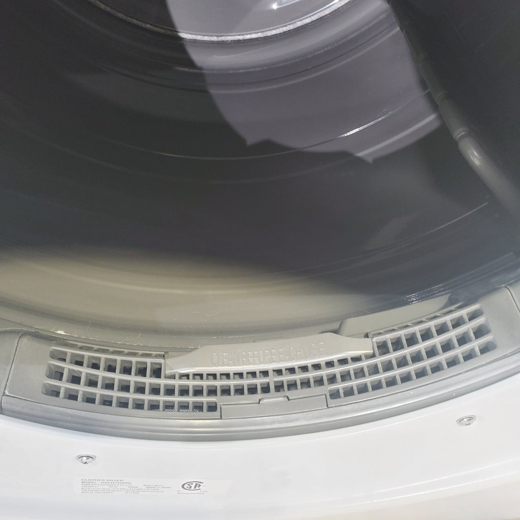 Pictures of White Samsung 7.5 cu. ft. Front Load Electric Dryer with Smart Care - Scratch and Dent - Minor - Neu Appliance Outlet - Discount Appliance Outlet in Austin, Tx