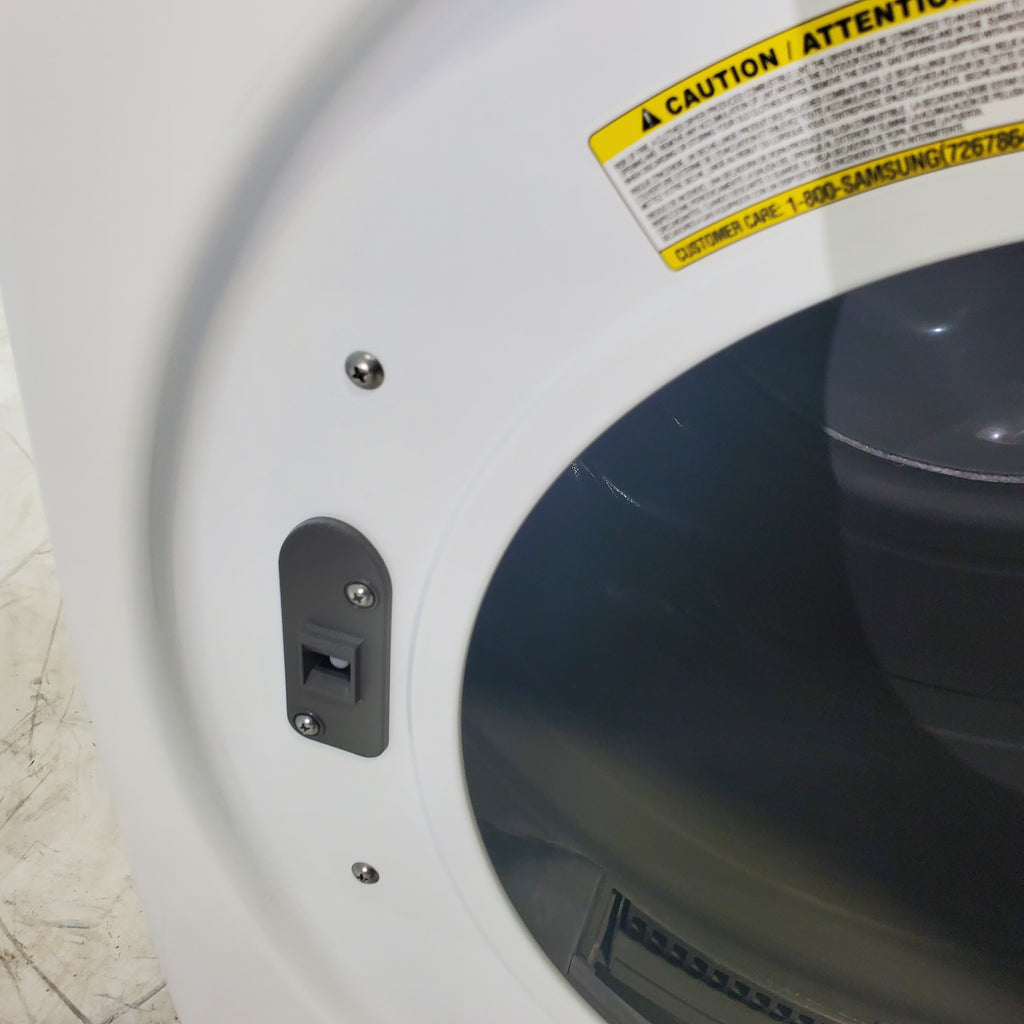 Pictures of White Samsung 7.5 cu. ft. Front Load Electric Dryer with Smart Care - Scratch and Dent - Minor - Neu Appliance Outlet - Discount Appliance Outlet in Austin, Tx