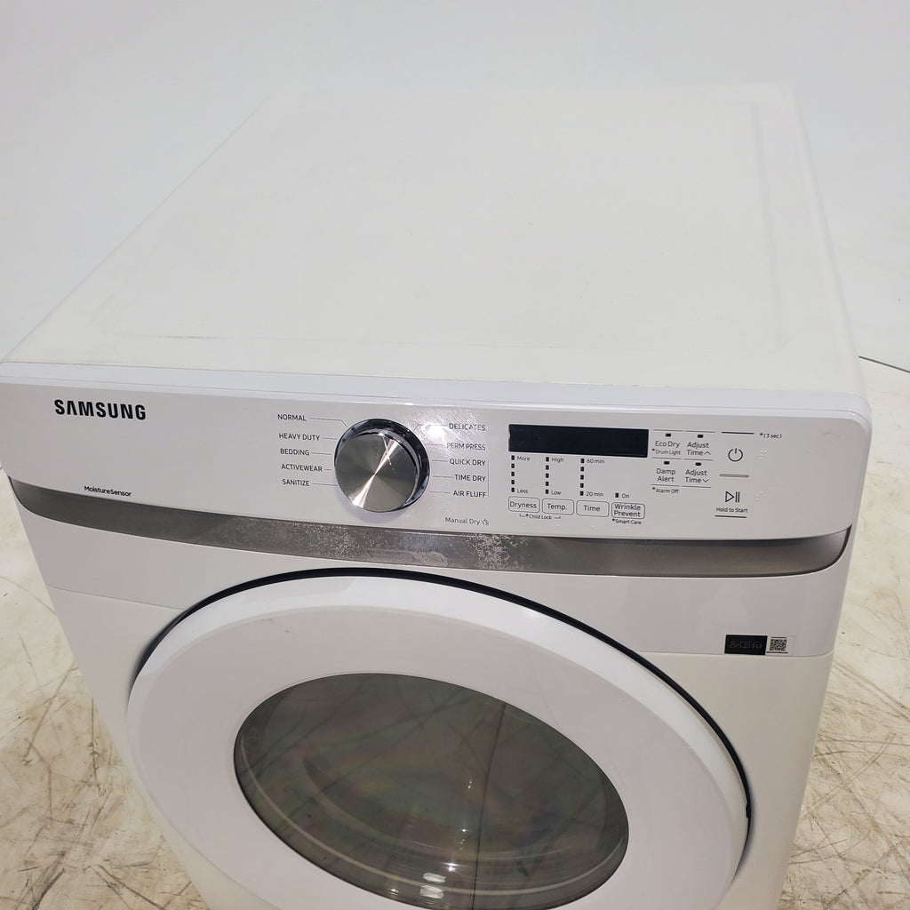Pictures of White Samsung 7.5 cu. ft. Front Load Electric Dryer with Smart Care - Scratch and Dent - Minor - Neu Appliance Outlet - Discount Appliance Outlet in Austin, Tx