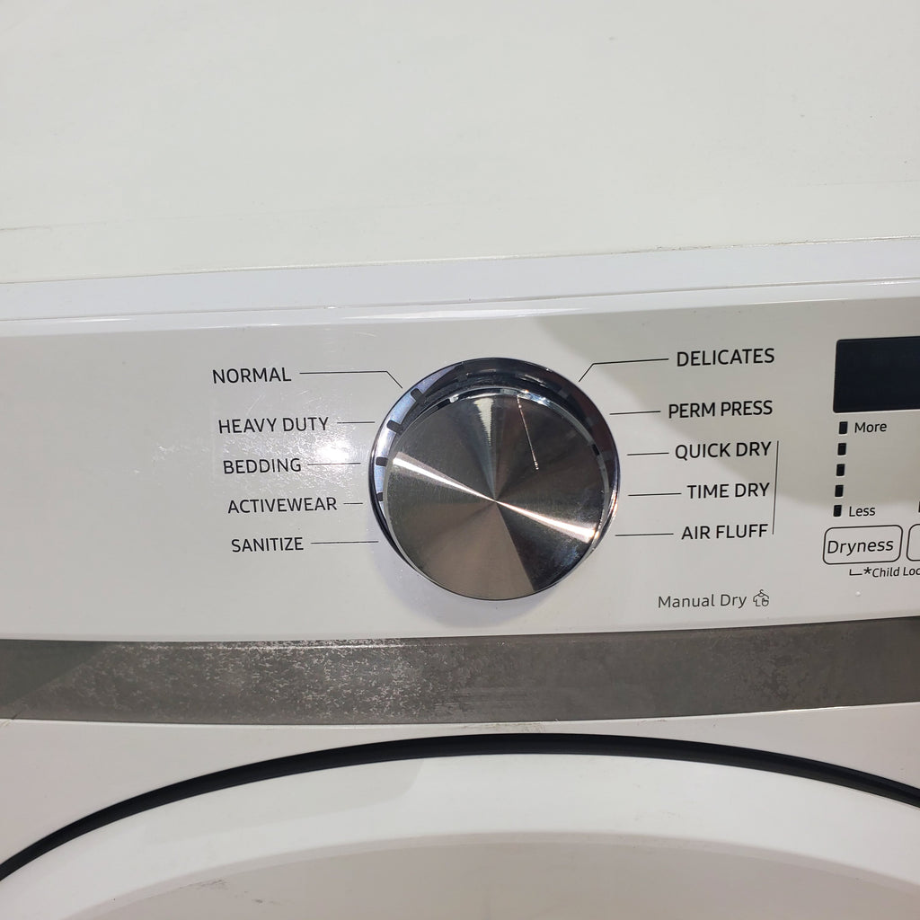 Pictures of White Samsung 7.5 cu. ft. Front Load Electric Dryer with Smart Care - Scratch and Dent - Minor - Neu Appliance Outlet - Discount Appliance Outlet in Austin, Tx