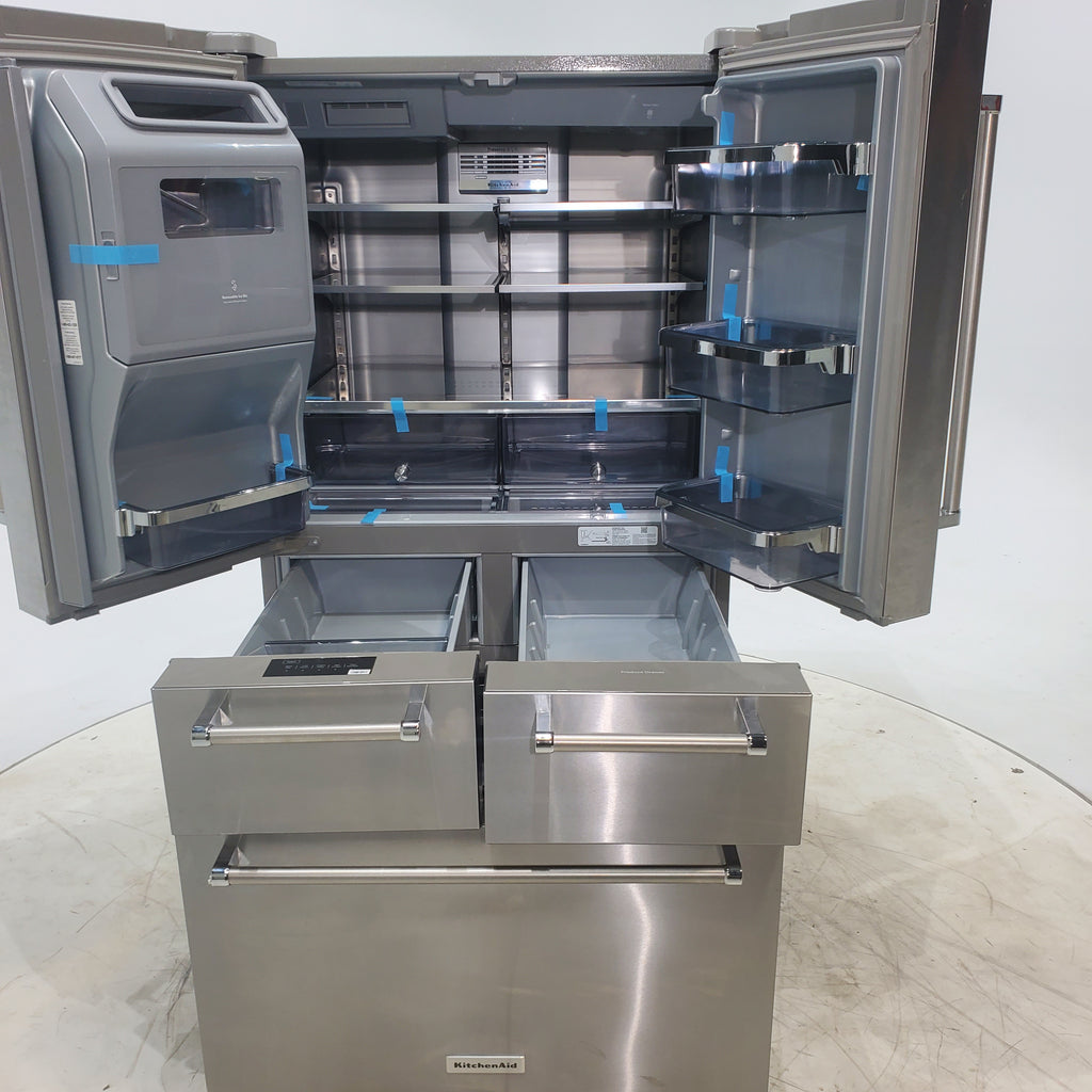 Pictures of Stainless Steel KitchenAid 25.8 cu. ft. 5 Door Refrigerator with External Ice and Water Dispenser - Certified Refurbished - Neu Appliance Outlet - Discount Appliance Outlet in Austin, Tx