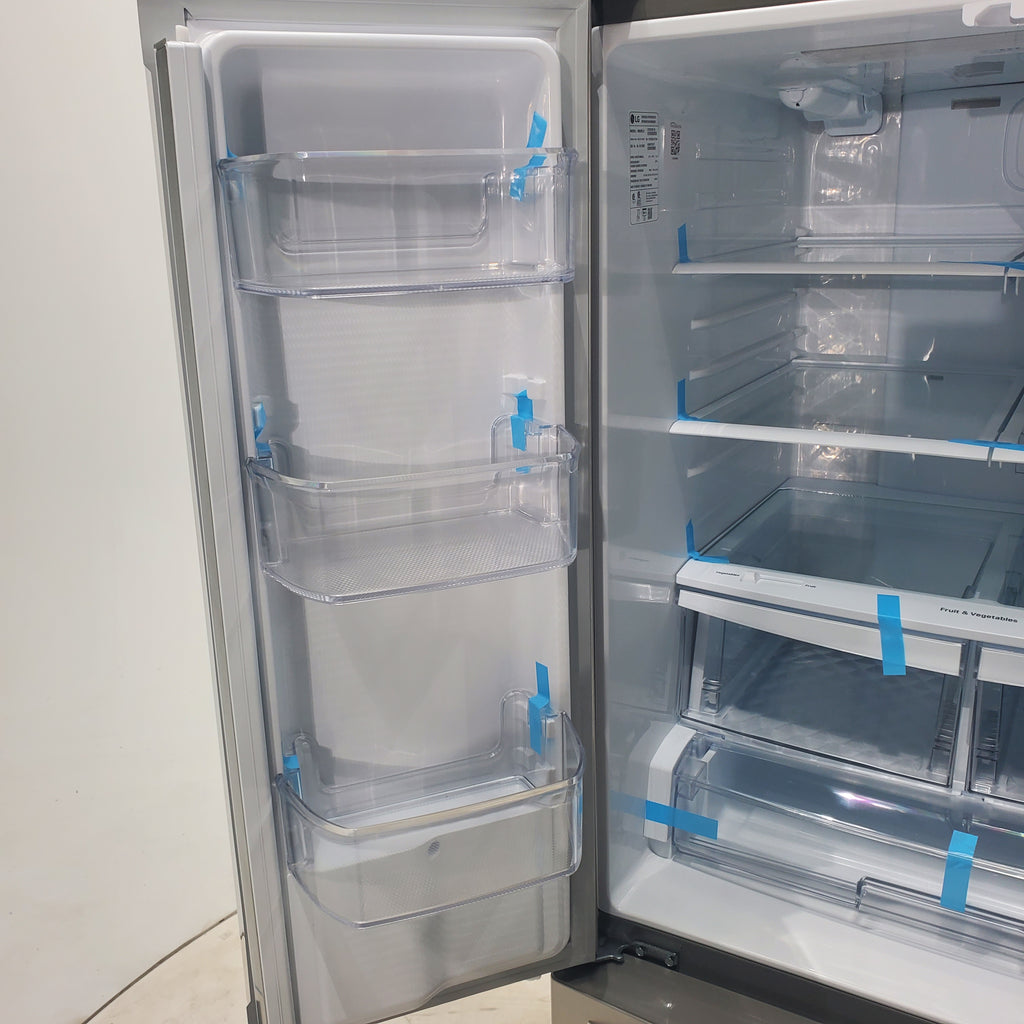Pictures of 30" Wide Stainless Steel ENERGY STAR LG 21.8 cu. ft. French Door 3 Door Refrigerator with Exterior Water Dispenser - Scratch & Dent - Minor - Neu Appliance Outlet - Discount Appliance Outlet in Austin, Tx