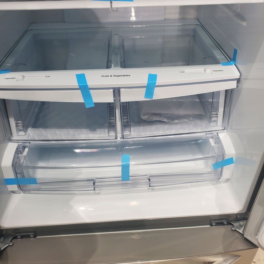 Pictures of 30" Wide Stainless Steel ENERGY STAR LG 21.8 cu. ft. French Door 3 Door Refrigerator with Exterior Water Dispenser - Scratch & Dent - Minor - Neu Appliance Outlet - Discount Appliance Outlet in Austin, Tx