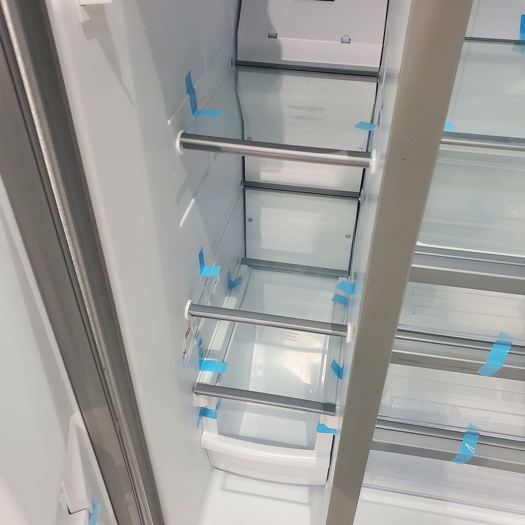 Pictures of 33 in. Wide Fingerprint-Resistant Stainless Steel Whirlpool 21.4 cu. ft. Side by Side Refrigerator with In Door Ice and Water Dispenser - Scratch & Dent - Minor - Neu Appliance Outlet - Discount Appliance Outlet in Austin, Tx