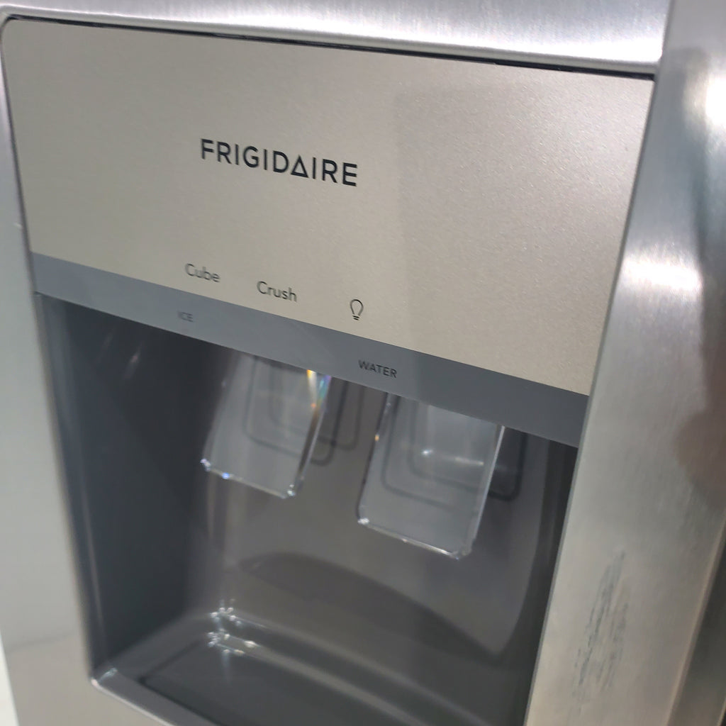 Pictures of 33" Wide Stainless Steel Frigidaire 22.3 cu. ft. ENERGY STAR Side by Side Refrigerator with Exterior Water and Ice Dispenser - Scratch & Dent - Minor - Neu Appliance Outlet - Discount Appliance Outlet in Austin, Tx