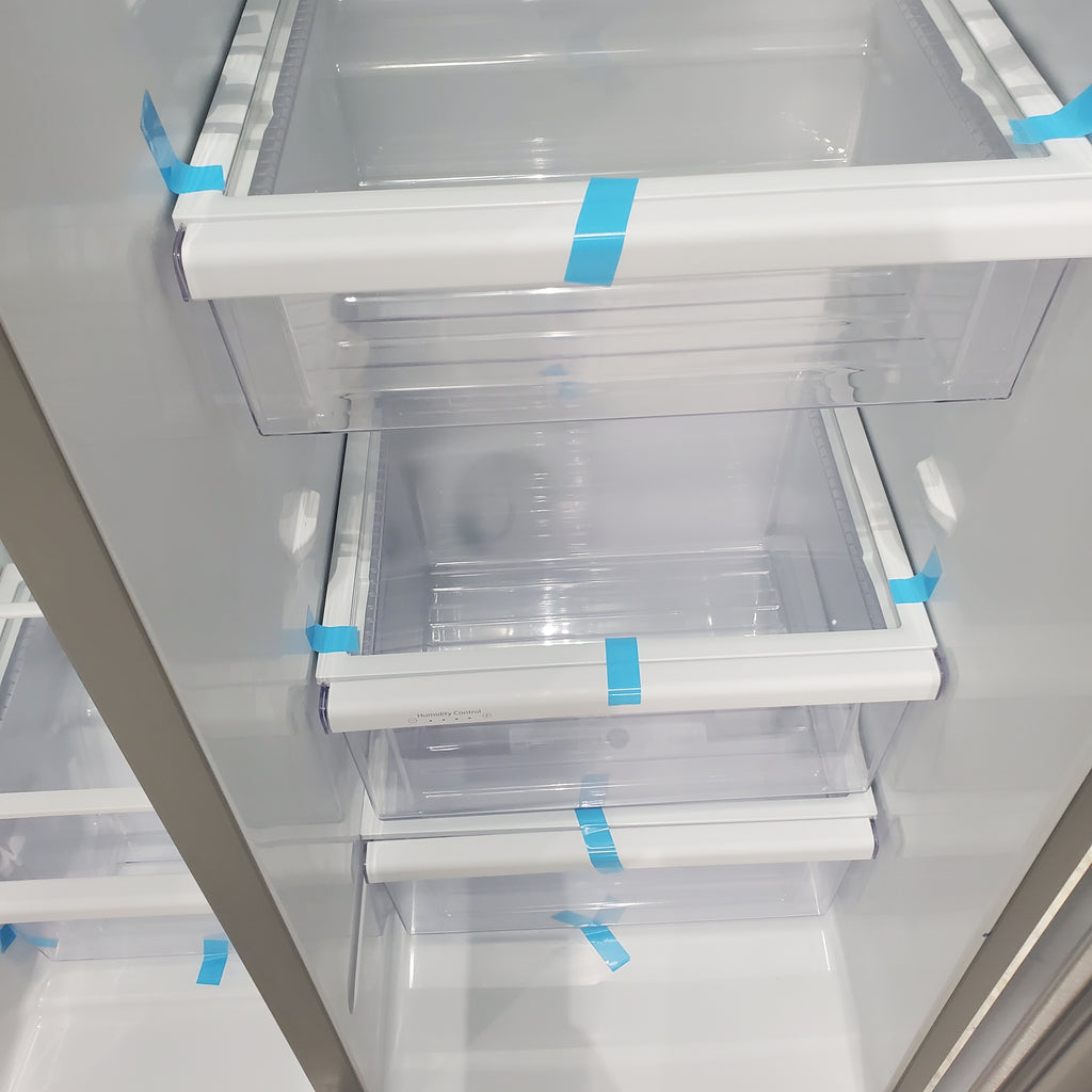 Pictures of Counter Depth Fingerprint-Resistant Stainless Steel Whirlpool 20.6 cu. ft. Side by Side Refrigerator In Door Ice and Water Dispenser - Scratch & Dent - Minor - Neu Appliance Outlet - Discount Appliance Outlet in Austin, Tx