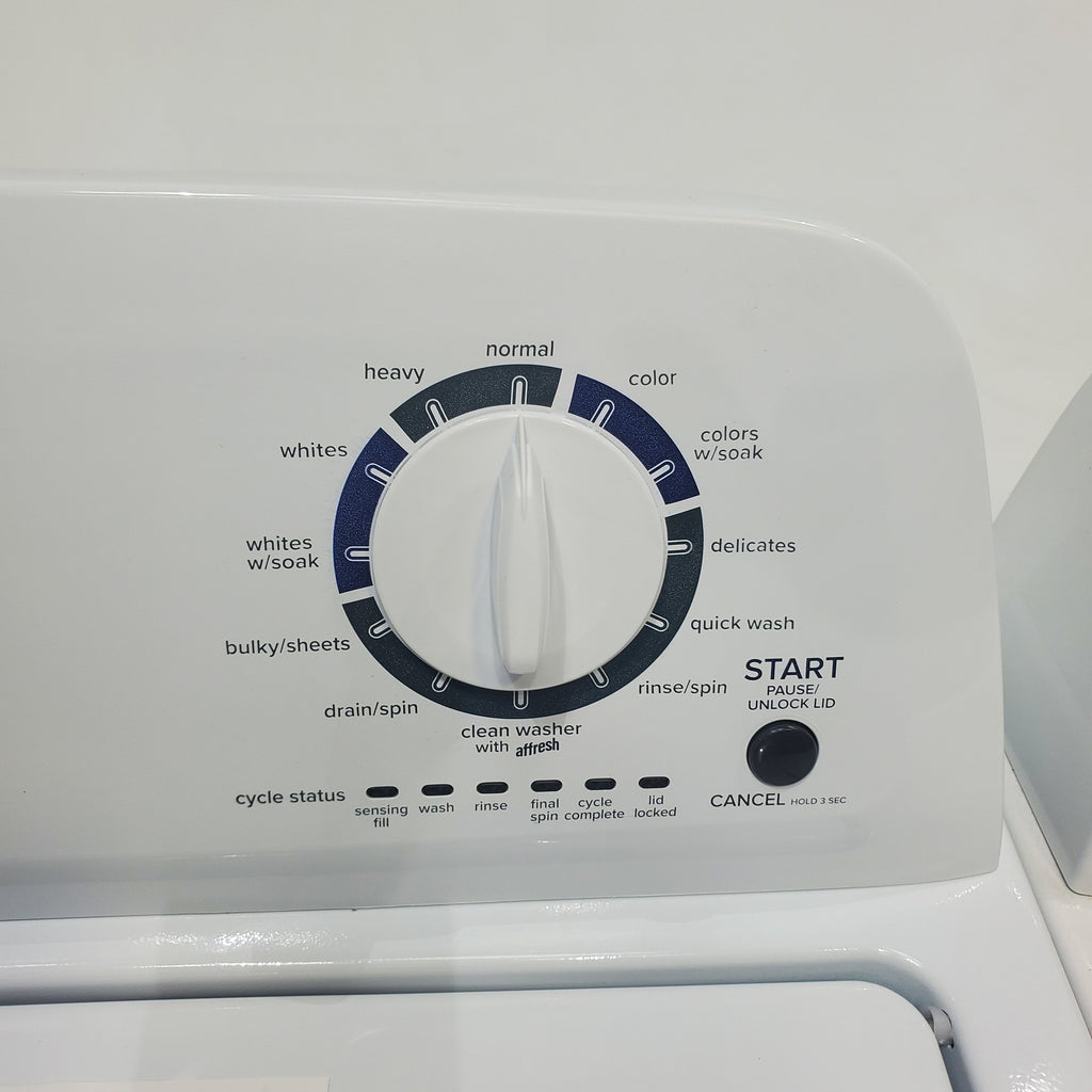 Pictures of Amana 3.8 cu. ft. Top Load Washing Machine with Deep Water Wash Option and Amana 6.5 cu. ft. Electric Dryer with Automatic Cycles - Scratch & Dent - Minor - Neu Appliance Outlet - Discount Appliance Outlet in Austin, Tx
