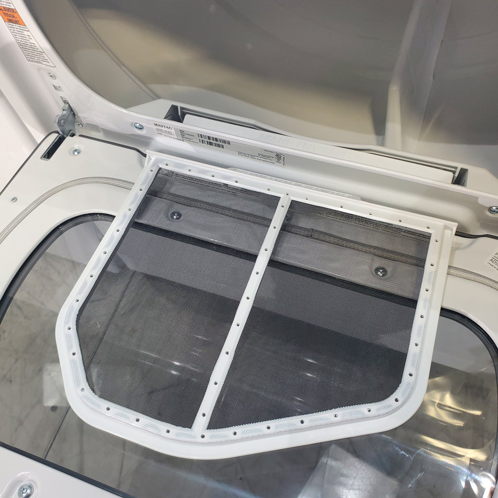 Pictures of Maytag ENERGY STAR 5.2 cu. ft. Top Load Agitator Washing Machine with Extra Power Button and ENERGY STAR Maytag Smart Capable 7.4 cu. ft. Electric Steam Dryer with Extra Power Button - Scratch & Dent - Minor - Neu Appliance Outlet - Discount Appliance Outlet in Austin, Tx