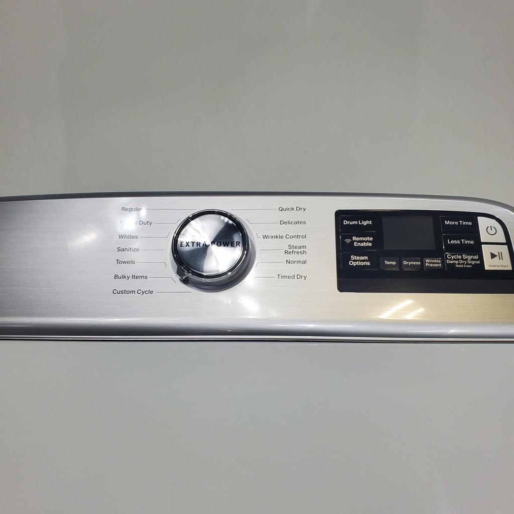 Pictures of Maytag ENERGY STAR 5.2 cu. ft. Top Load Agitator Washing Machine with Extra Power Button and ENERGY STAR Maytag Smart Capable 7.4 cu. ft. Electric Steam Dryer with Extra Power Button - Scratch & Dent - Minor - Neu Appliance Outlet - Discount Appliance Outlet in Austin, Tx