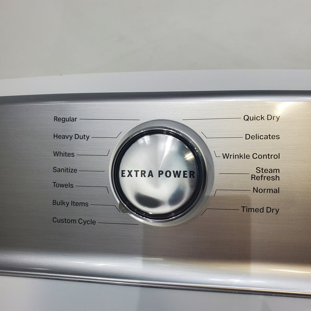 Pictures of Maytag ENERGY STAR 5.2 cu. ft. Top Load Agitator Washing Machine with Extra Power Button and ENERGY STAR Maytag Smart Capable 7.4 cu. ft. Electric Steam Dryer with Extra Power Button - Scratch & Dent - Minor - Neu Appliance Outlet - Discount Appliance Outlet in Austin, Tx