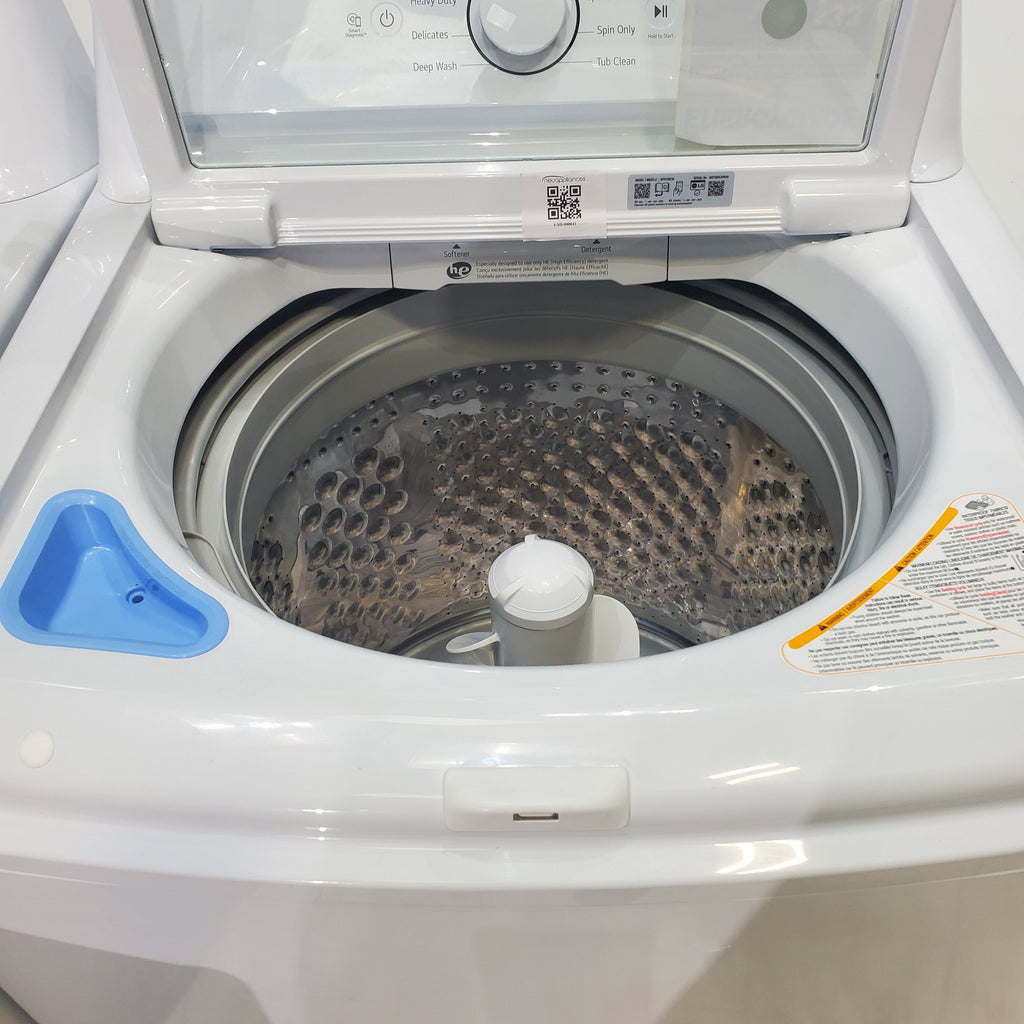 Pictures of ENERGY STAR LG 4.1 cu. ft. Top Load Washing Machine with 4-Way Agitator and  ENERGY STAR LG 7.3 cu. ft. Electric Dryer with Smart Diagnosis - Scratch & Dent - Minor - Neu Appliance Outlet - Discount Appliance Outlet in Austin, Tx