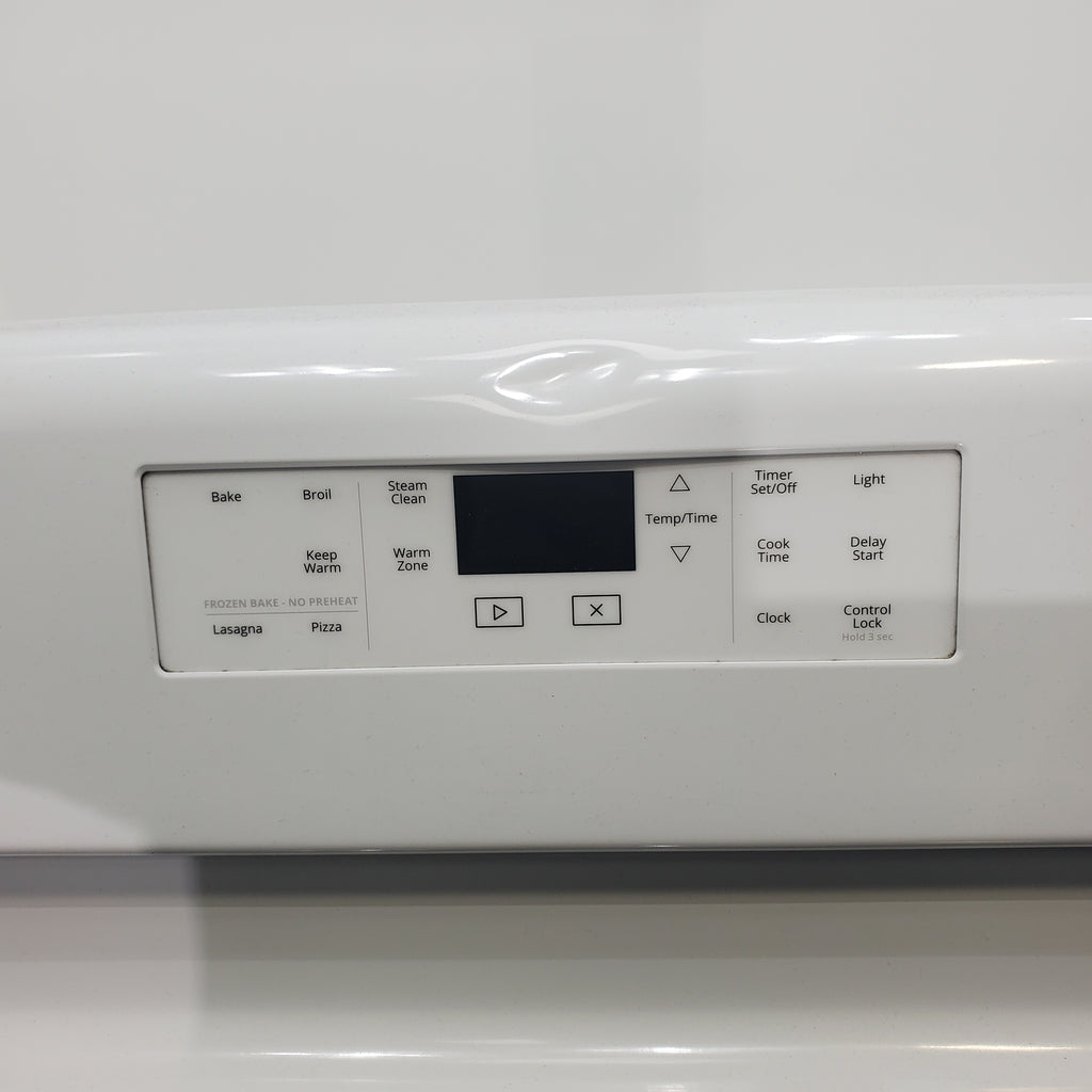 Pictures of White Whirlpool 5.3 cu. ft. Freestanding 5 Heating Element Smooth Cooktop Range with Frozen Bake Technology - Certified Refurbished - Neu Appliance Outlet - Discount Appliance Outlet in Austin, Tx