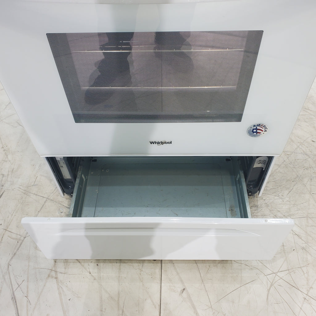 Pictures of White Whirlpool 5.3 cu. ft. Freestanding 5 Heating Element Smooth Cooktop Range with Frozen Bake Technology - Certified Refurbished - Neu Appliance Outlet - Discount Appliance Outlet in Austin, Tx