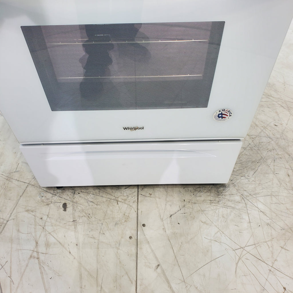 Pictures of White Whirlpool 5.3 cu. ft. Freestanding 5 Heating Element Smooth Cooktop Range with Frozen Bake Technology - Certified Refurbished - Neu Appliance Outlet - Discount Appliance Outlet in Austin, Tx