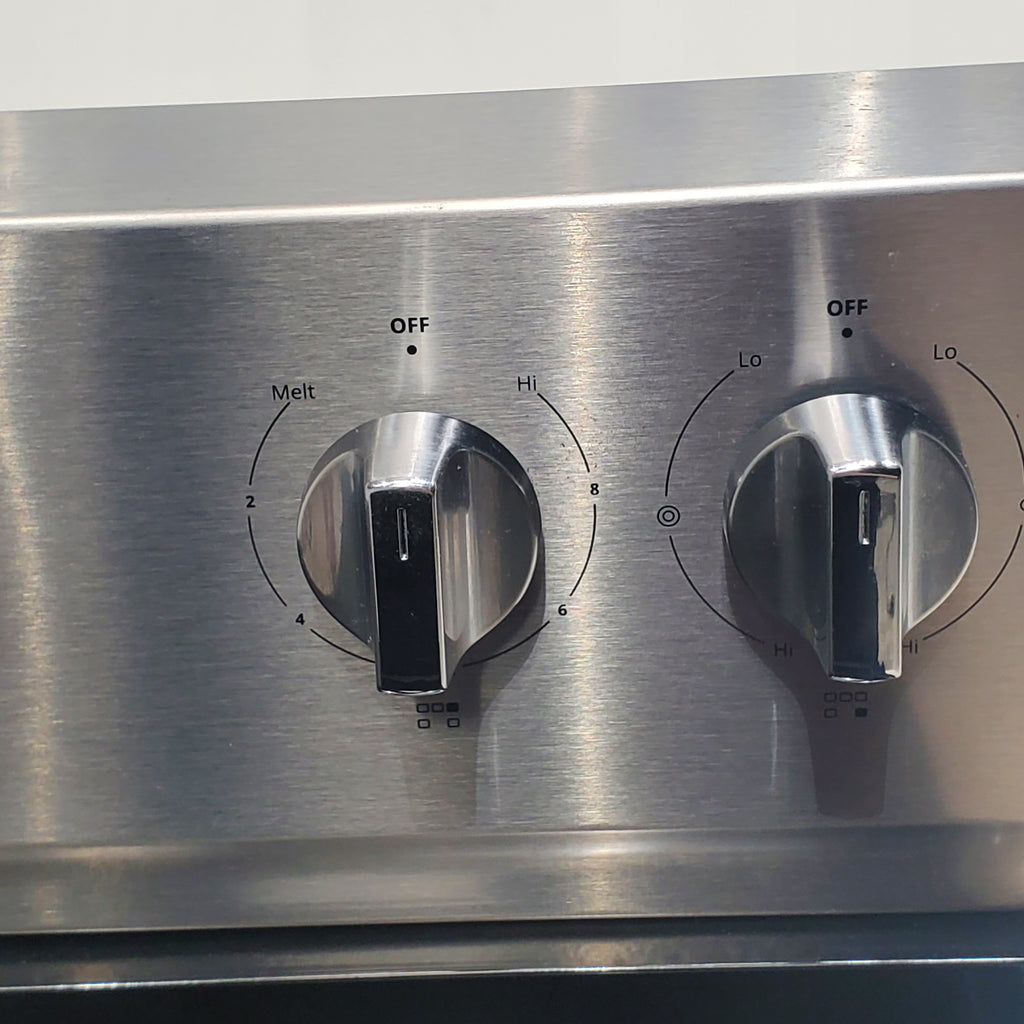 Pictures of Fingerprint Resistant Stainless Steel Whirlpool 5.3 cu. ft. Freestanding 5 Heating Element Smooth Cooktop Range with Convection - Certified Refurbished - Neu Appliance Outlet - Discount Appliance Outlet in Austin, Tx