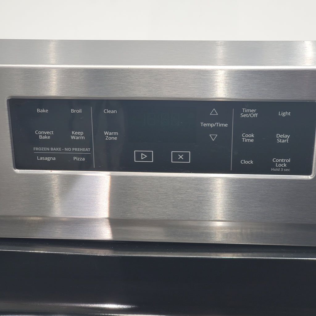 Pictures of Fingerprint Resistant Stainless Steel Whirlpool 5.3 cu. ft. Freestanding 5 Heating Element Smooth Cooktop Range with Convection - Certified Refurbished - Neu Appliance Outlet - Discount Appliance Outlet in Austin, Tx
