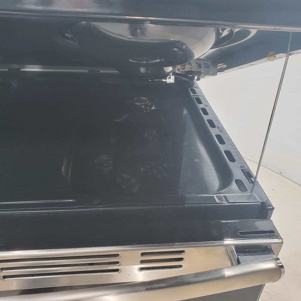 Pictures of Black with Stainless Steel GE 5.0 cu. ft. Freestanding 4 Element Electric Range with Sensi-Temp Technology - Certified Refurbished - Neu Appliance Outlet - Discount Appliance Outlet in Austin, Tx