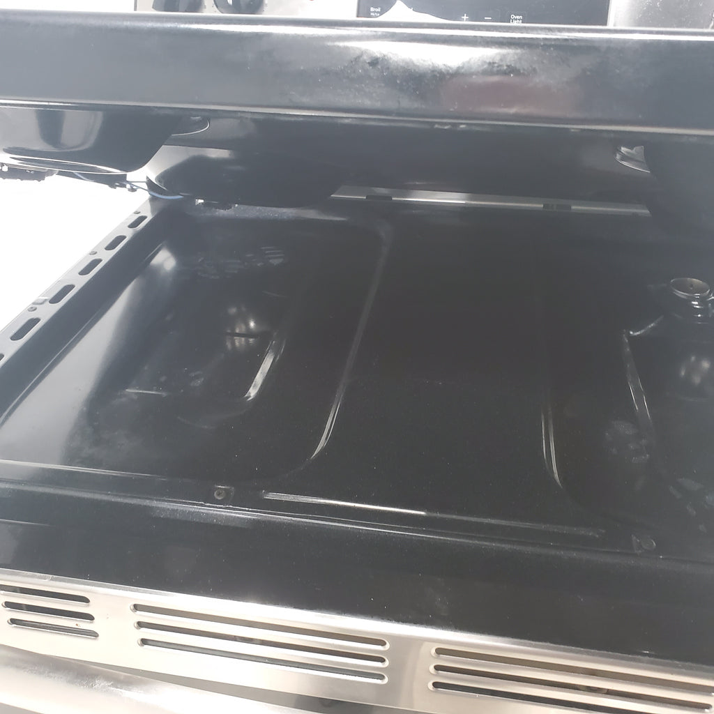 Pictures of Black with Stainless Steel GE 5.0 cu. ft. Freestanding 4 Element Electric Range with Sensi-Temp Technology - Certified Refurbished - Neu Appliance Outlet - Discount Appliance Outlet in Austin, Tx