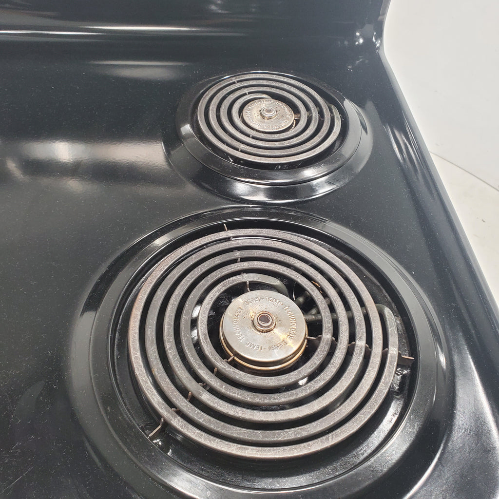 Pictures of Black with Stainless Steel GE 5.0 cu. ft. Freestanding 4 Element Electric Range with Sensi-Temp Technology - Certified Refurbished - Neu Appliance Outlet - Discount Appliance Outlet in Austin, Tx