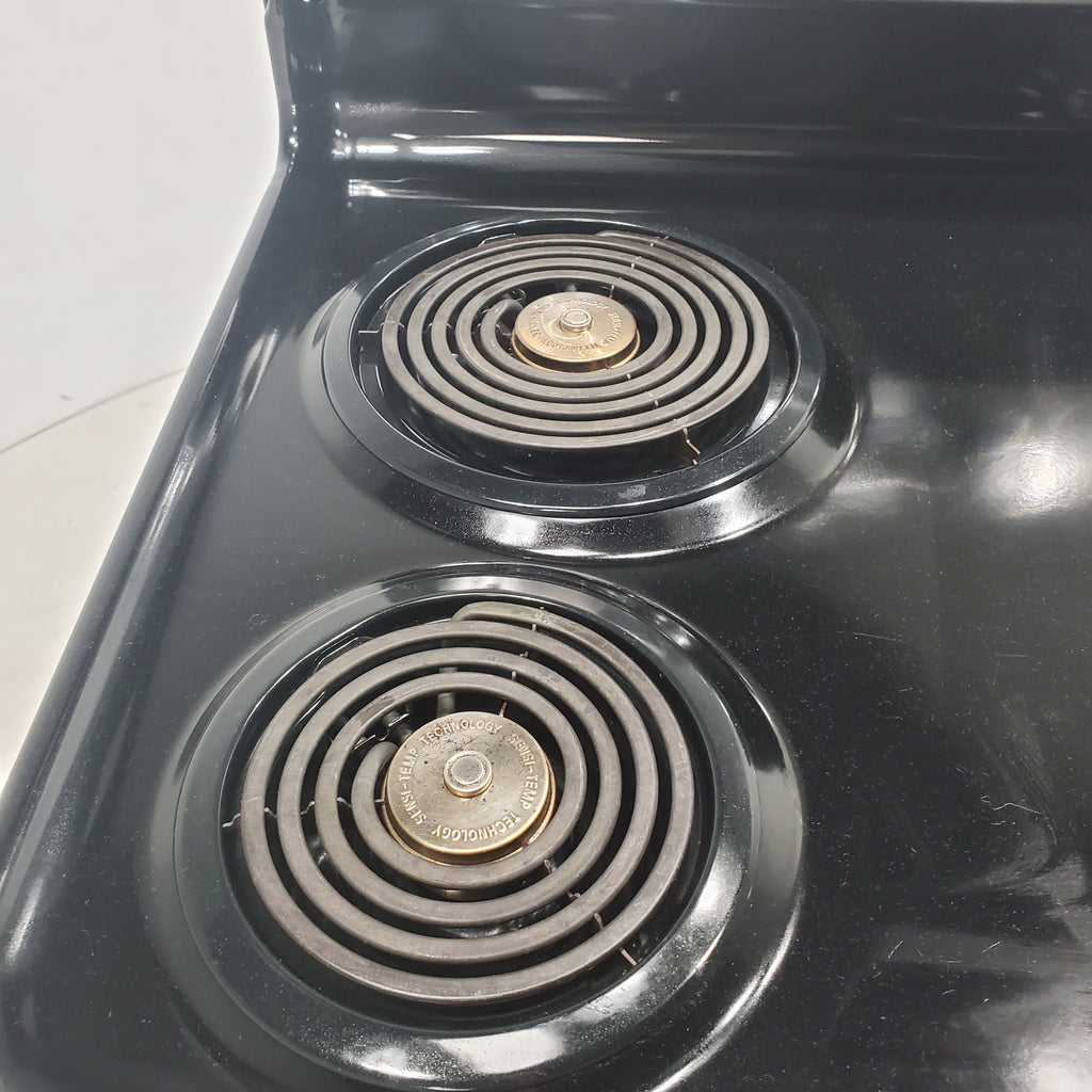 Pictures of Black with Stainless Steel GE 5.0 cu. ft. Freestanding 4 Element Electric Range with Sensi-Temp Technology - Certified Refurbished - Neu Appliance Outlet - Discount Appliance Outlet in Austin, Tx