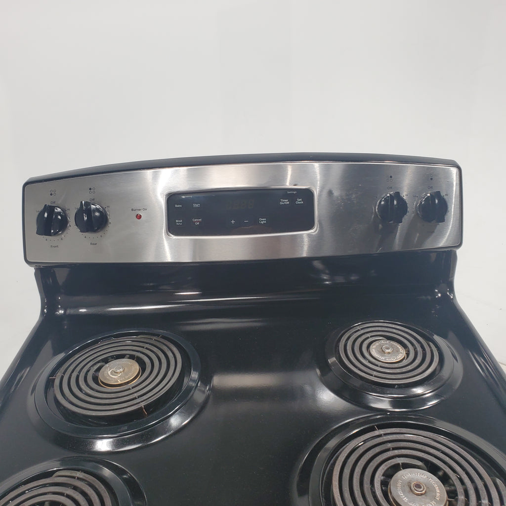 Pictures of Black with Stainless Steel GE 5.0 cu. ft. Freestanding 4 Element Electric Range with Sensi-Temp Technology - Certified Refurbished - Neu Appliance Outlet - Discount Appliance Outlet in Austin, Tx