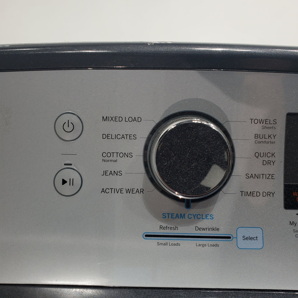 Pictures of GE Diamond Gray ENERGY STAR 7.4 cu. ft. Capacity Smart aluminized alloy drum Electric Dryer with Sanitize Cycle and Steam - Certified Refurbished - Neu Appliance Outlet - Discount Appliance Outlet in Austin, Tx