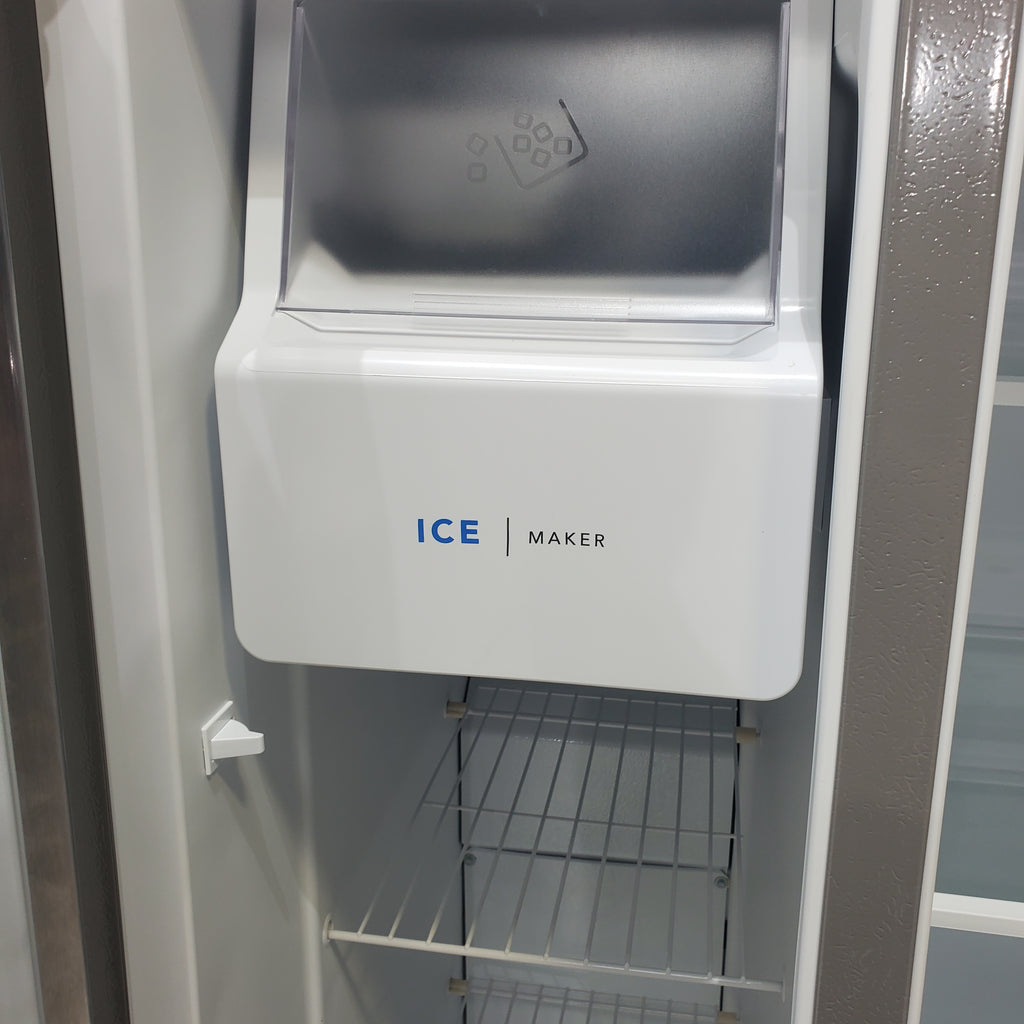 Pictures of 33" Wide Stainless Steel Frigidaire 22.3 cu. ft. ENERGY STAR Side by Side Refrigerator with Exterior Water and Ice Dispenser - Scratch & Dent - Minor - Neu Appliance Outlet - Discount Appliance Outlet in Austin, Tx