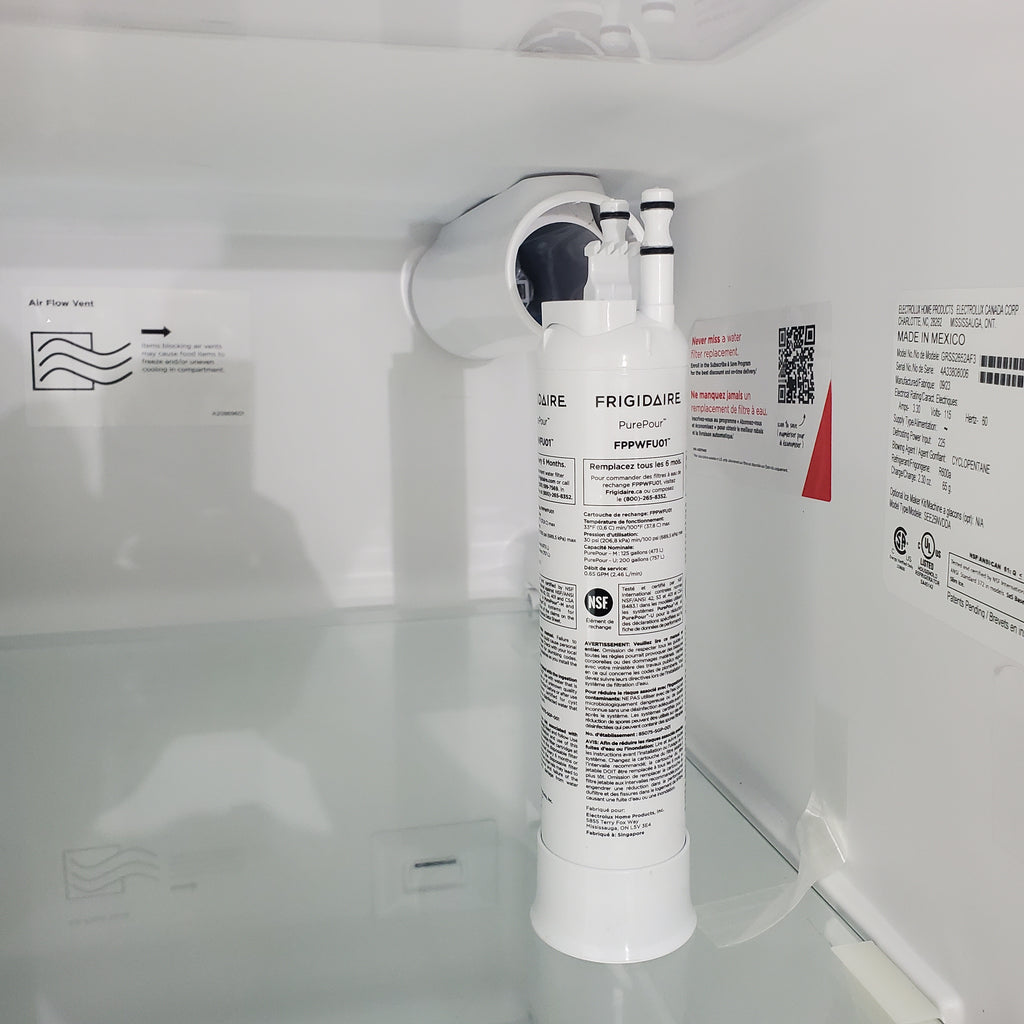 Pictures of Smudge Proof Stainless Steel ENERGY STAR Frigidaire Gallery 25.6 cu. ft. Side by Side Refrigerator with Exterior Water and Ice Dispenser - Scratch & Dent - Minor - Neu Appliance Outlet - Discount Appliance Outlet in Austin, Tx