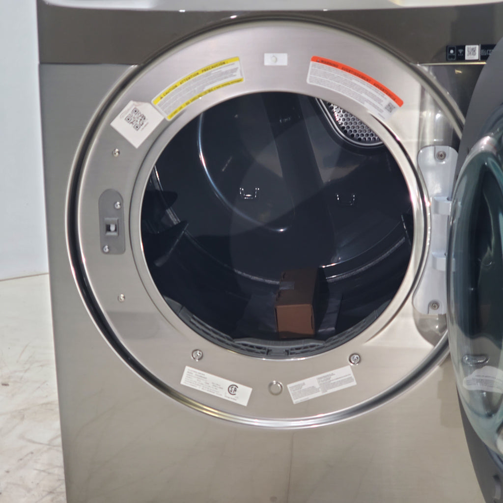 Pictures of Platinum Samsung 7.5 cu. ft. Front Load Electric Dryer with Steam- Scratch & Dent - Minor - Neu Appliance Outlet - Discount Appliance Outlet in Austin, Tx