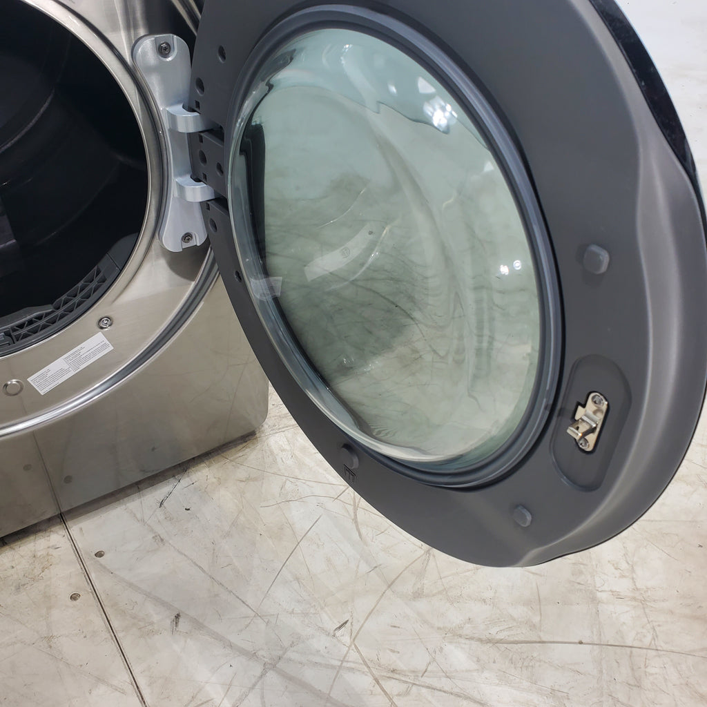 Pictures of Platinum Samsung 7.5 cu. ft. Front Load Electric Dryer with Steam- Scratch & Dent - Minor - Neu Appliance Outlet - Discount Appliance Outlet in Austin, Tx