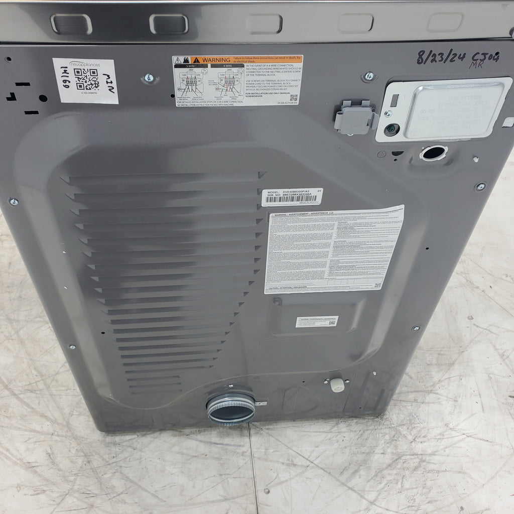 Pictures of Platinum Samsung 7.5 cu. ft. Front Load Electric Dryer with Steam- Scratch & Dent - Minor - Neu Appliance Outlet - Discount Appliance Outlet in Austin, Tx