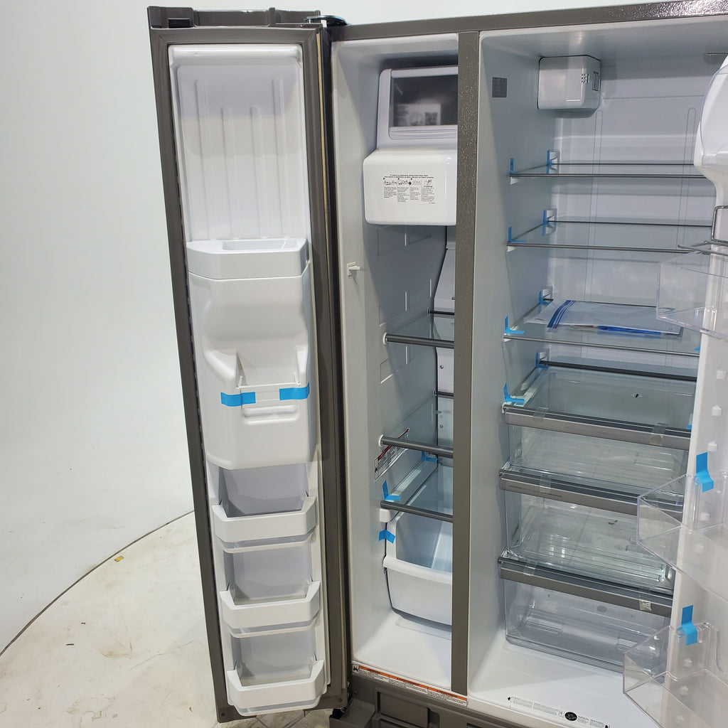 Pictures of 33 in. Wide Fingerprint-Resistant Stainless Steel Whirlpool 21.4 cu. ft. Side by Side Refrigerator with In Door Ice and Water Dispenser - Scratch & Dent - Minor - Neu Appliance Outlet - Discount Appliance Outlet in Austin, Tx