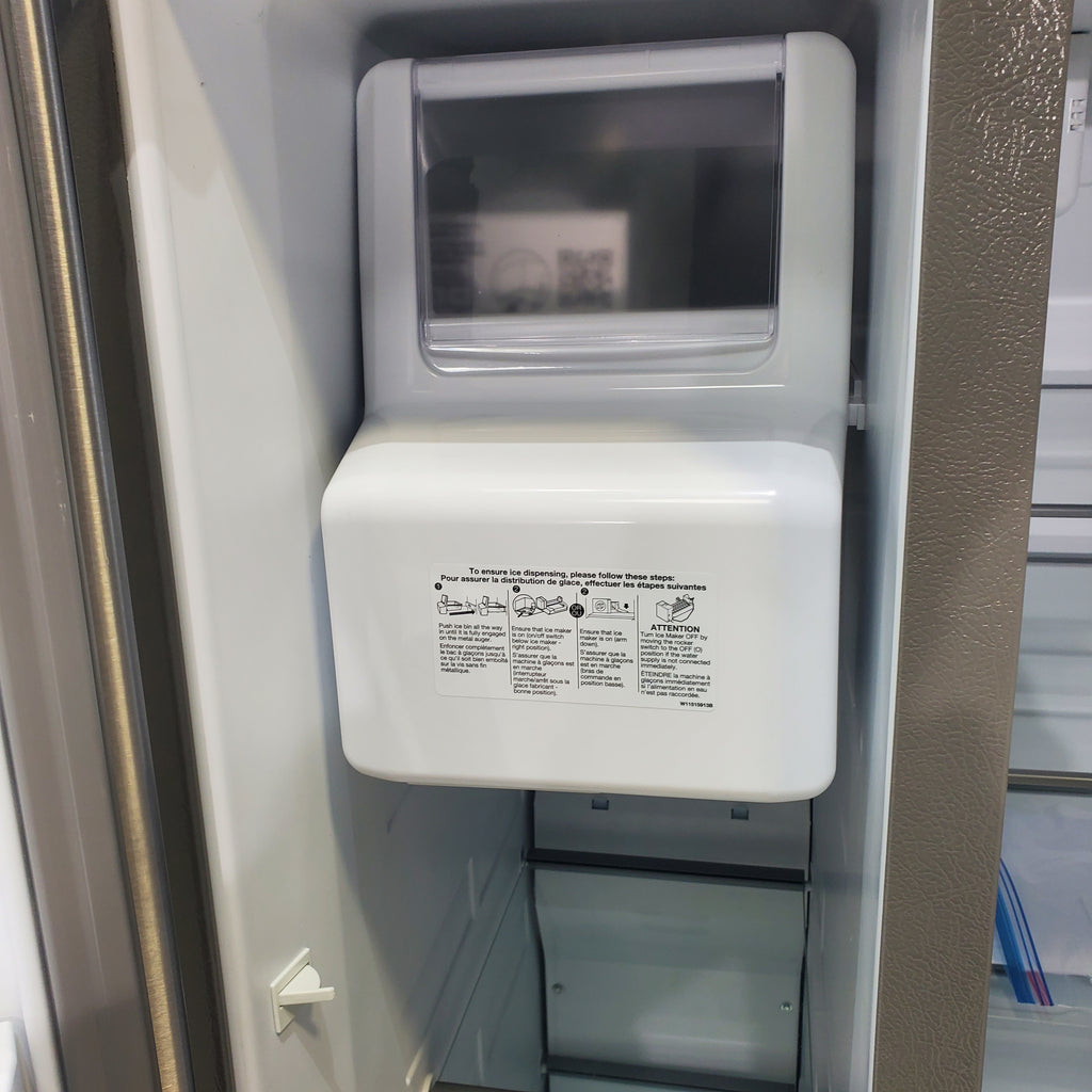 Pictures of 33 in. Wide Fingerprint-Resistant Stainless Steel Whirlpool 21.4 cu. ft. Side by Side Refrigerator with In Door Ice and Water Dispenser - Scratch & Dent - Minor - Neu Appliance Outlet - Discount Appliance Outlet in Austin, Tx