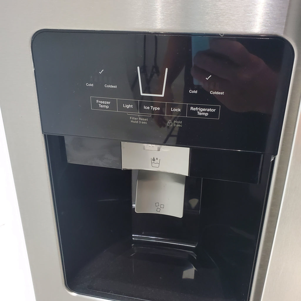 Pictures of 33 in. Wide Fingerprint-Resistant Stainless Steel Whirlpool 21.4 cu. ft. Side by Side Refrigerator with In Door Ice and Water Dispenser - Scratch & Dent - Minor - Neu Appliance Outlet - Discount Appliance Outlet in Austin, Tx