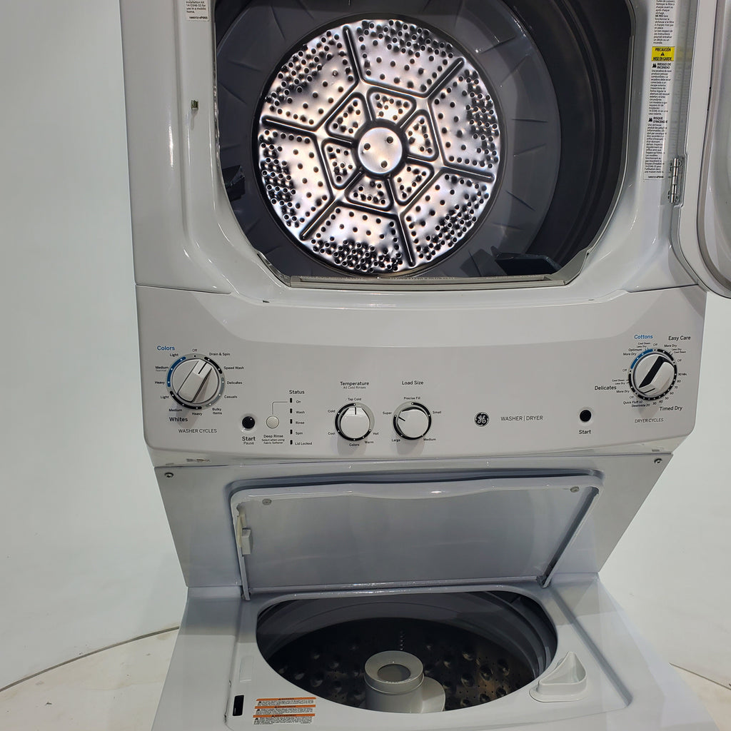 Pictures of 27" Wide GE 3.8 cu. ft. Laundry Center Washer and 5.9 cu. ft. Electric Dryer with Electro-Mechanical Rotary Dial Controls - Certified Refurbished - Neu Appliance Outlet - Discount Appliance Outlet in Austin, Tx