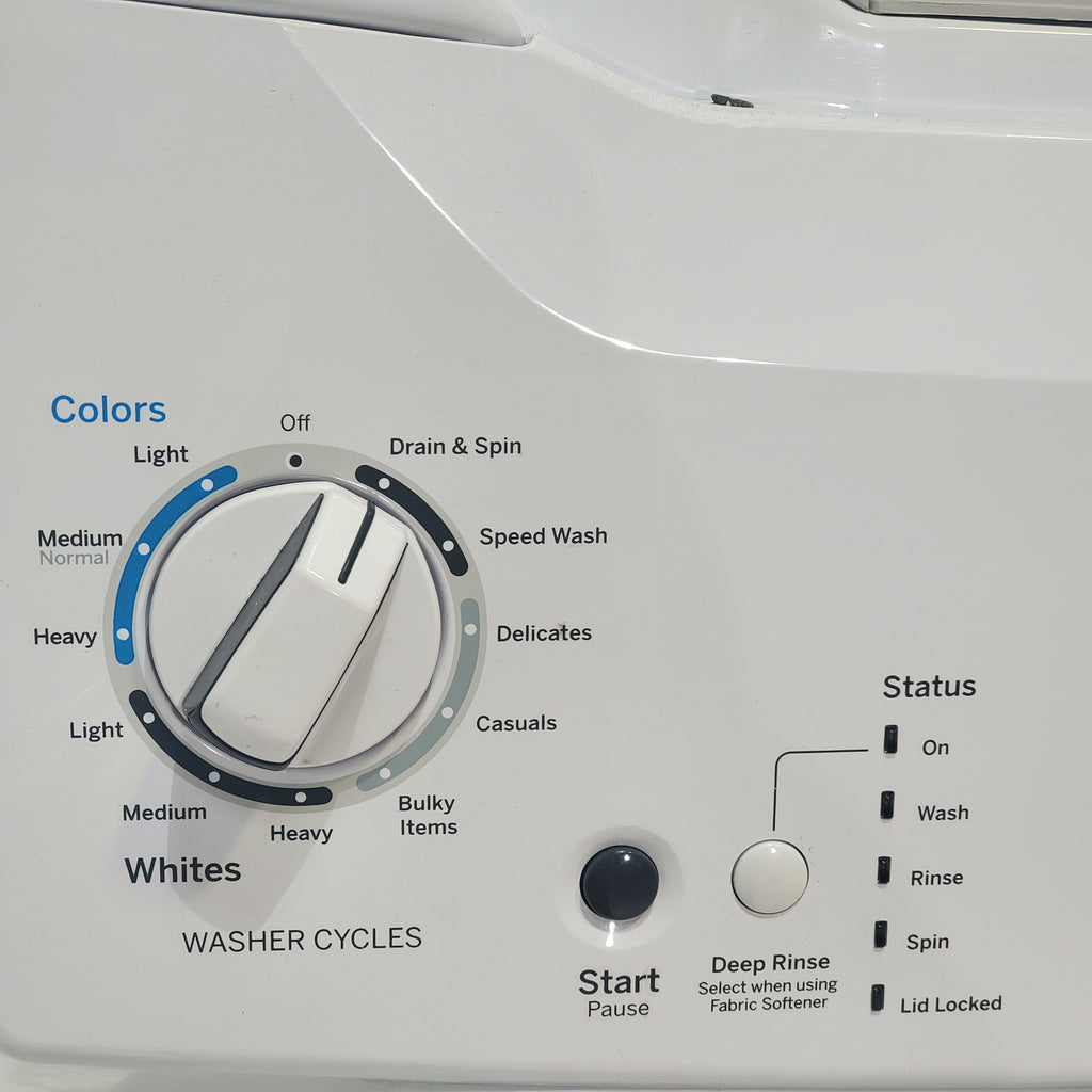 Pictures of 27" Wide GE 3.8 cu. ft. Laundry Center Washer and 5.9 cu. ft. Electric Dryer with Electro-Mechanical Rotary Dial Controls - Certified Refurbished - Neu Appliance Outlet - Discount Appliance Outlet in Austin, Tx
